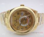 Rolex Sky Dweller Replica Wristwatch Yellow Gold Arabic Markers 40mm